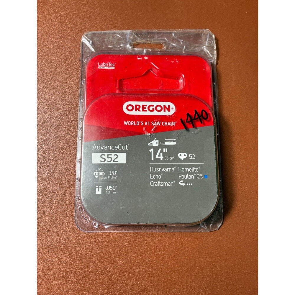 Oregon AdvanceCut 14-inch Chainsaw Chain S52, 3/8-inch Pitch, .050-inch Gauge